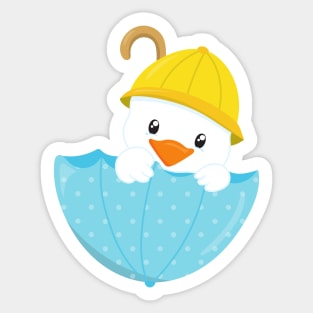 Cute Duck, Baby Duck, Duck With Umbrella, Rain Sticker